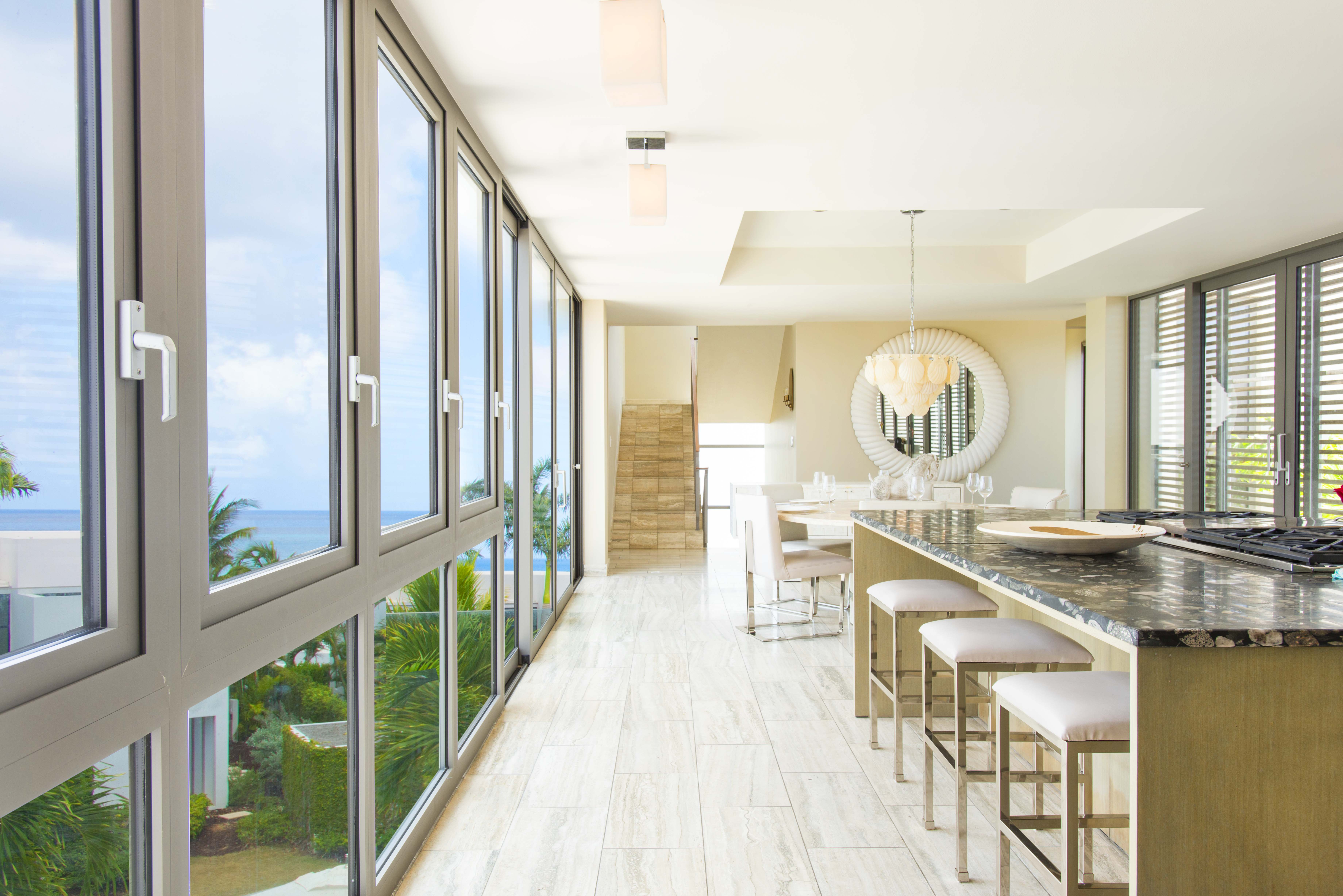 The hallway of a private villa in Anguilla.