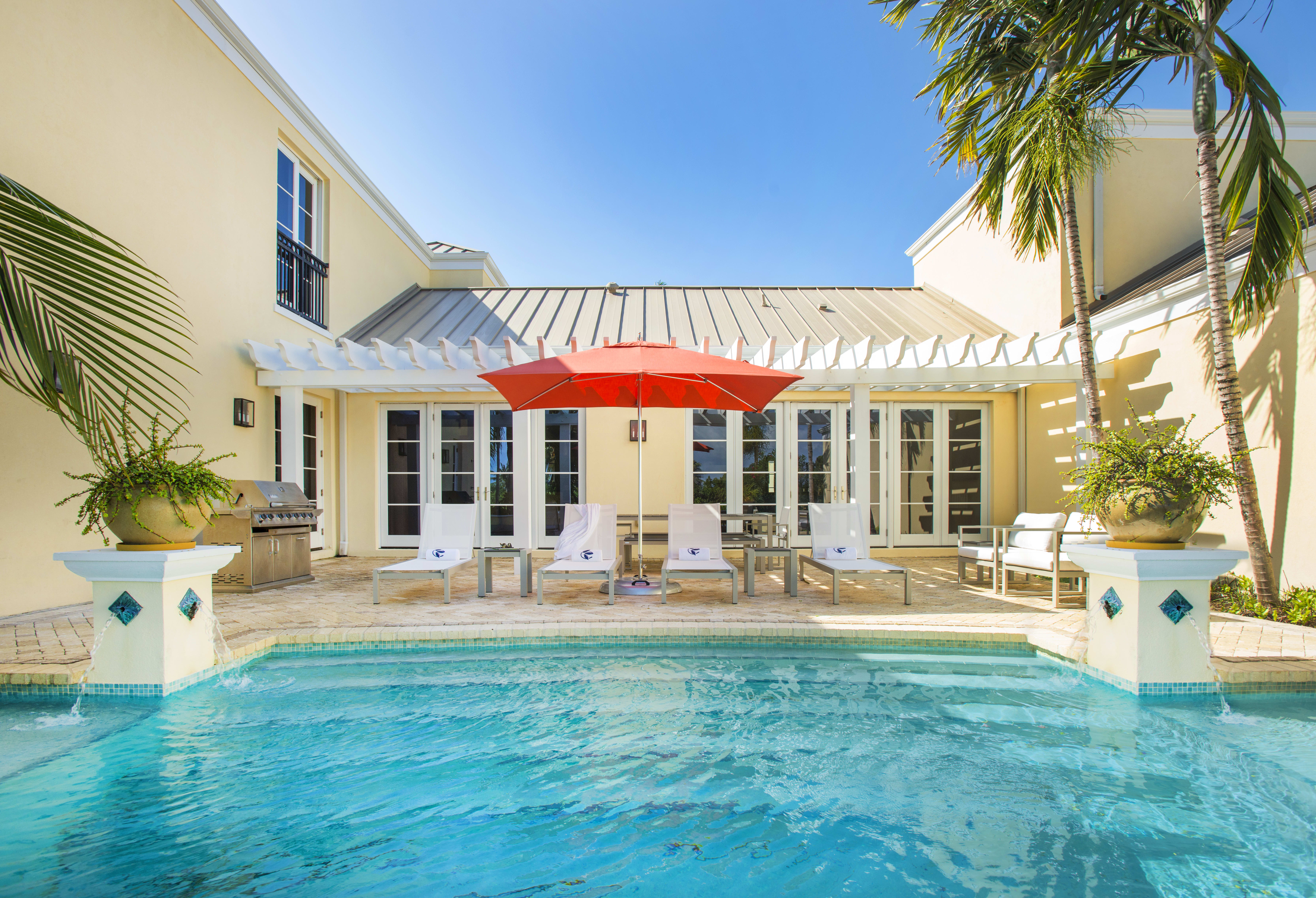 Private pool at a home in Grand Cayman, Cayman Islands.