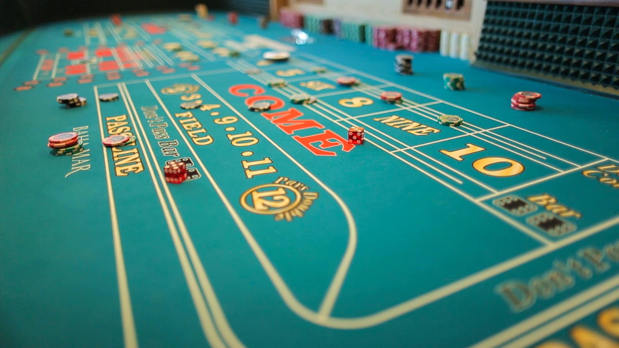 The craps table at a casino in Baha Mar, Bahamas.