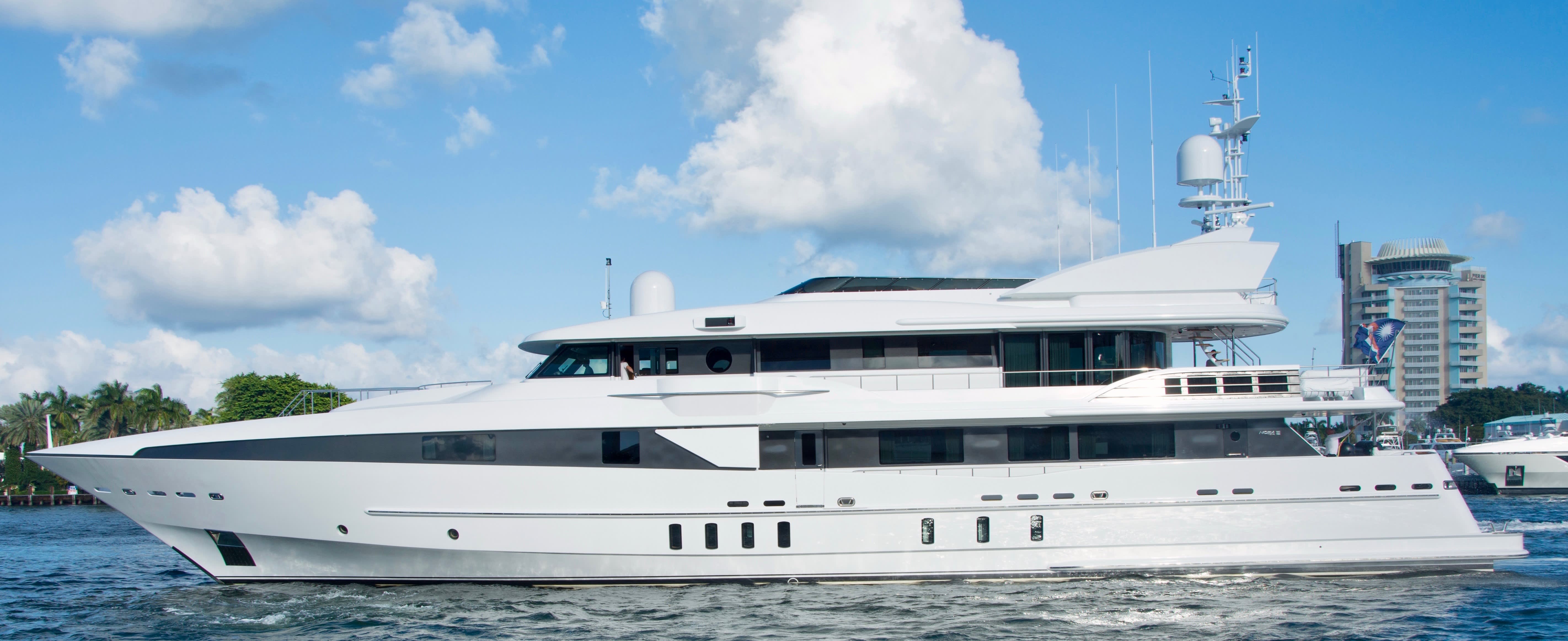 Exterior of a luxury yacht