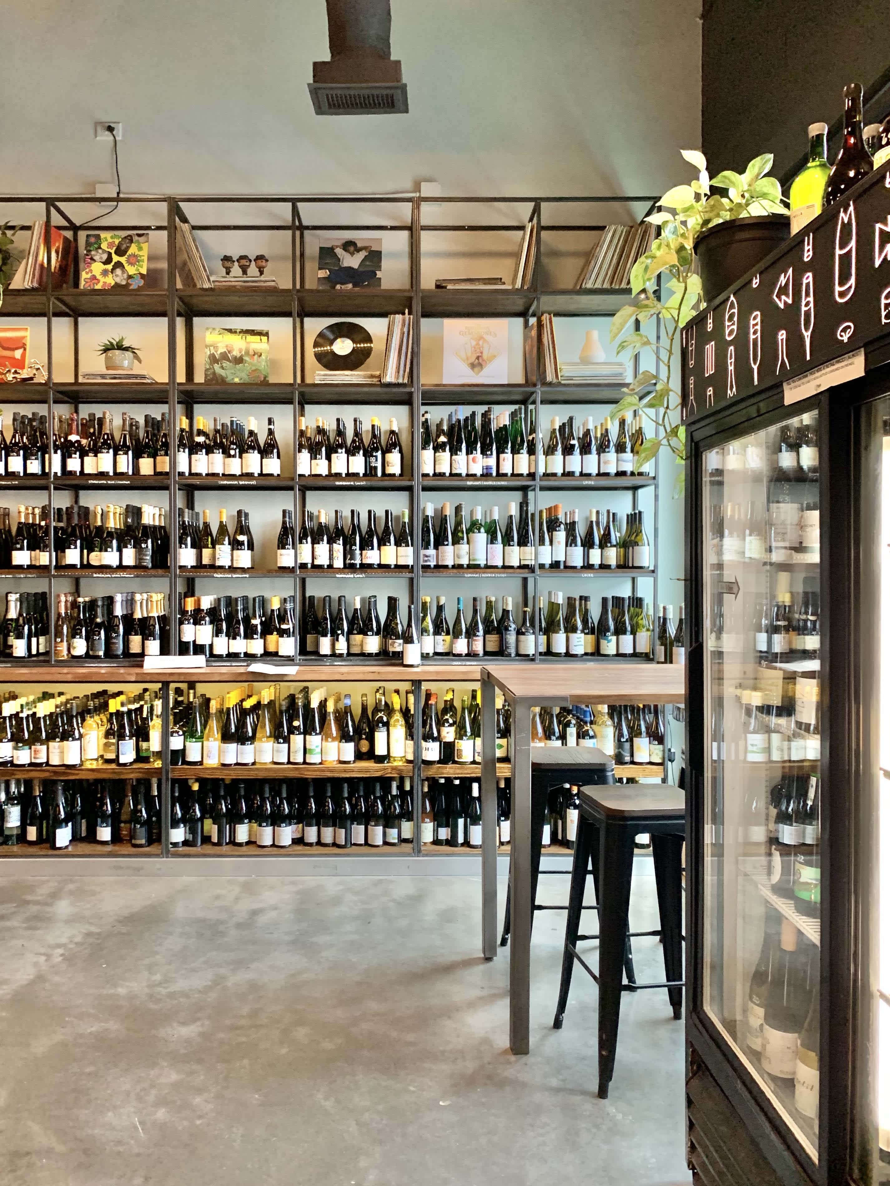 Wine at a liquor store.