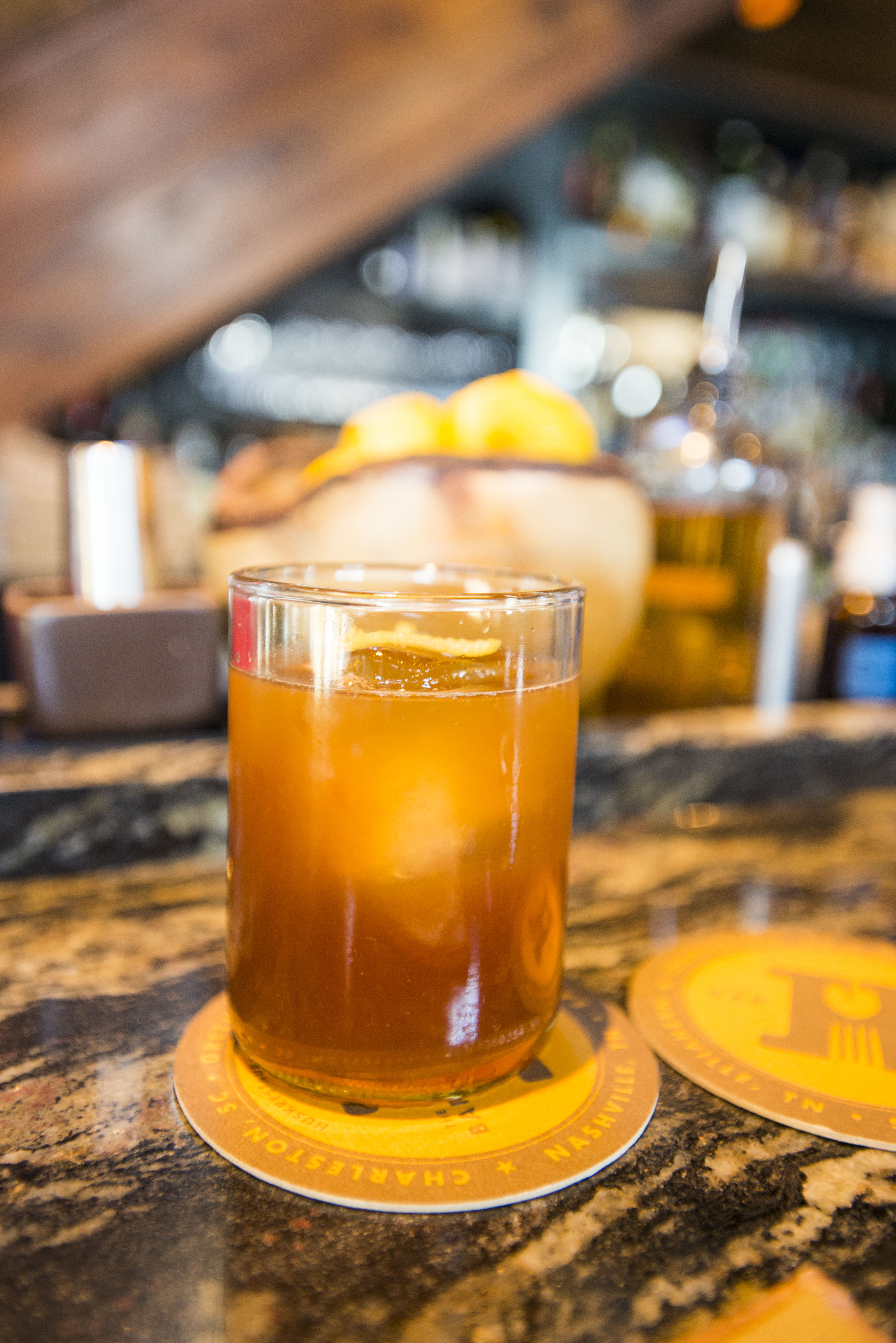 Cocktail at a bar in Charleston, South Carolina.