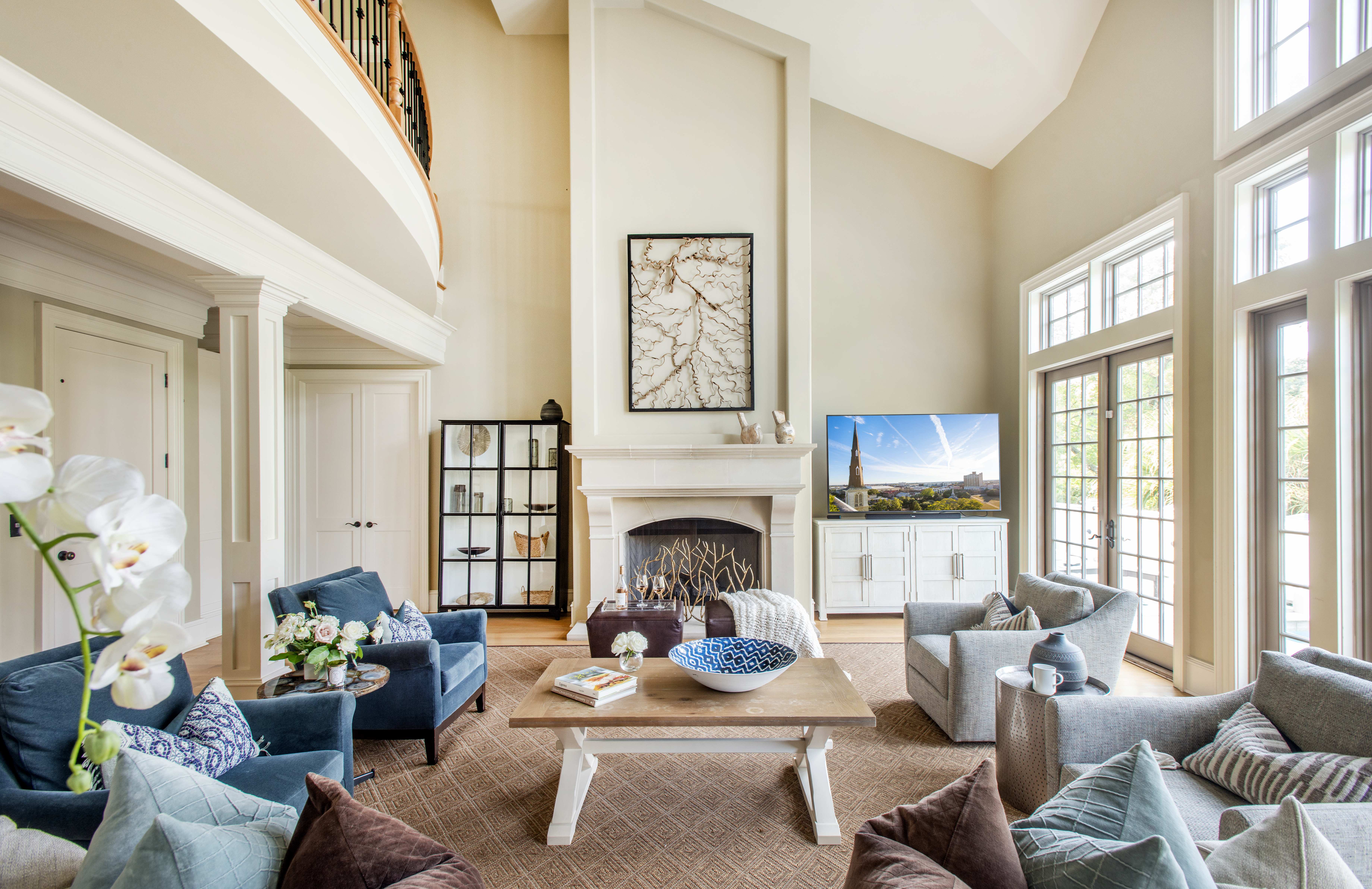 Living room in a luxury home in South Carolina.