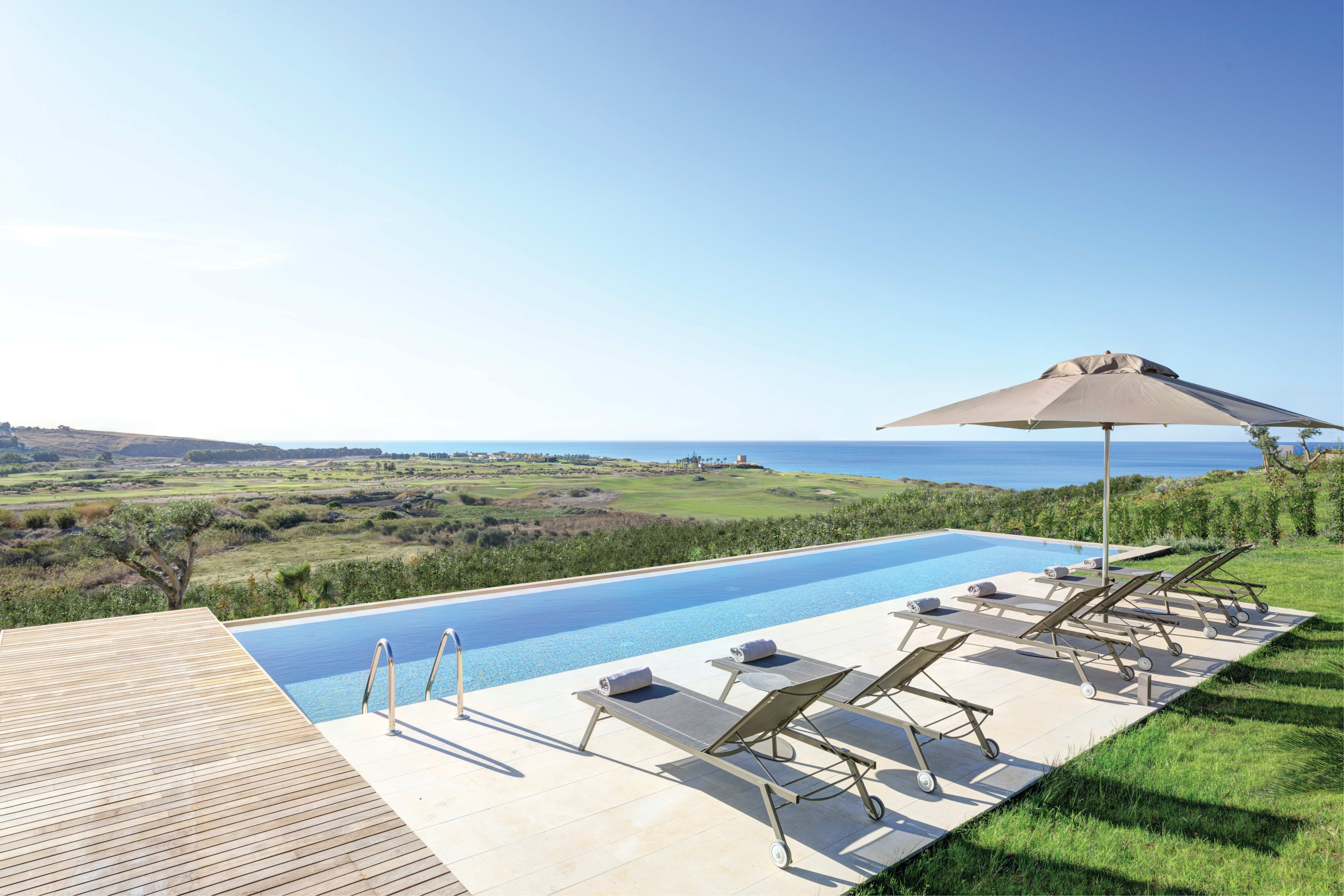 Private home in Sicily with pool and ocean views.