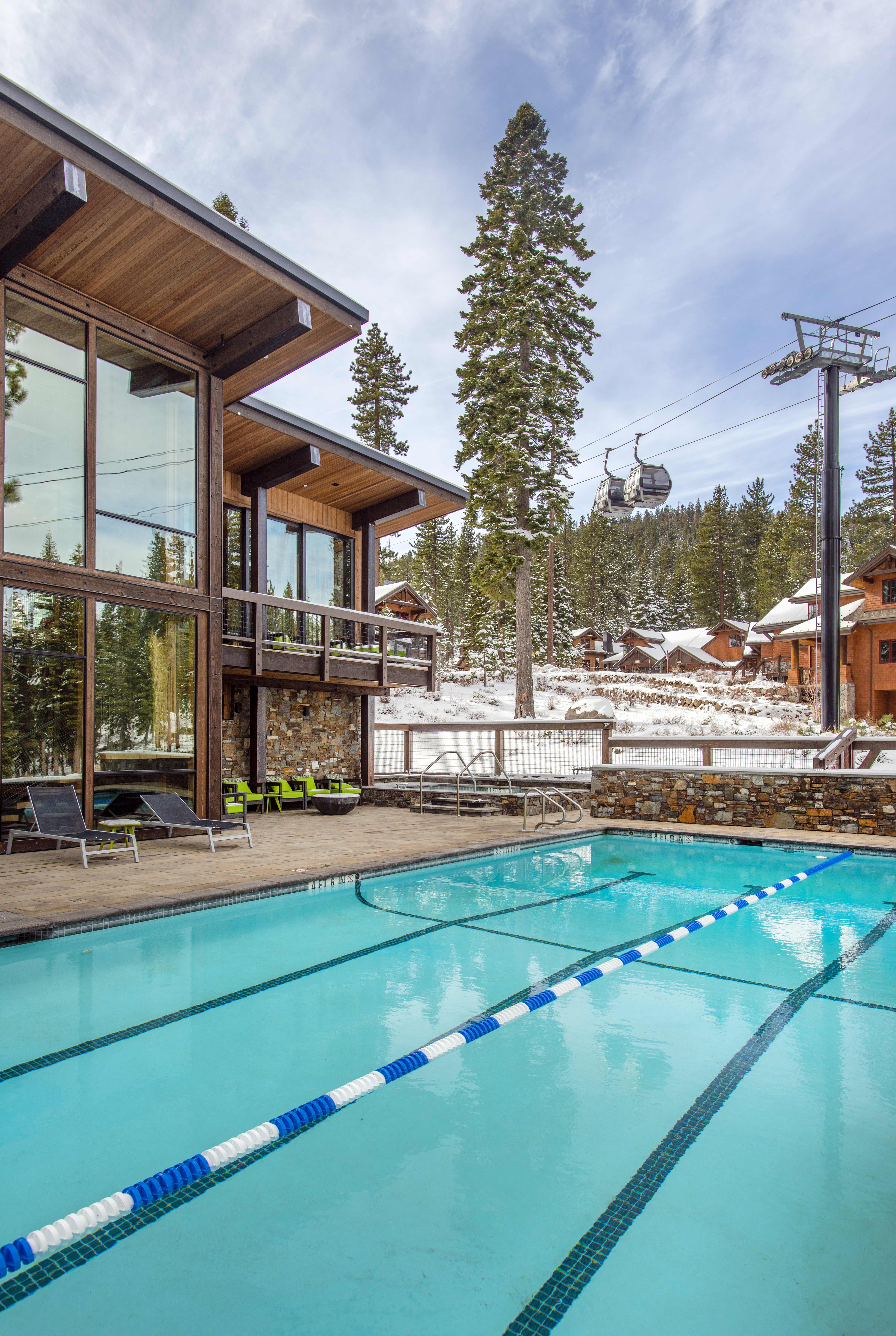 Resort pool at Mountainside at Northstar in Lake Tahoe, California.
