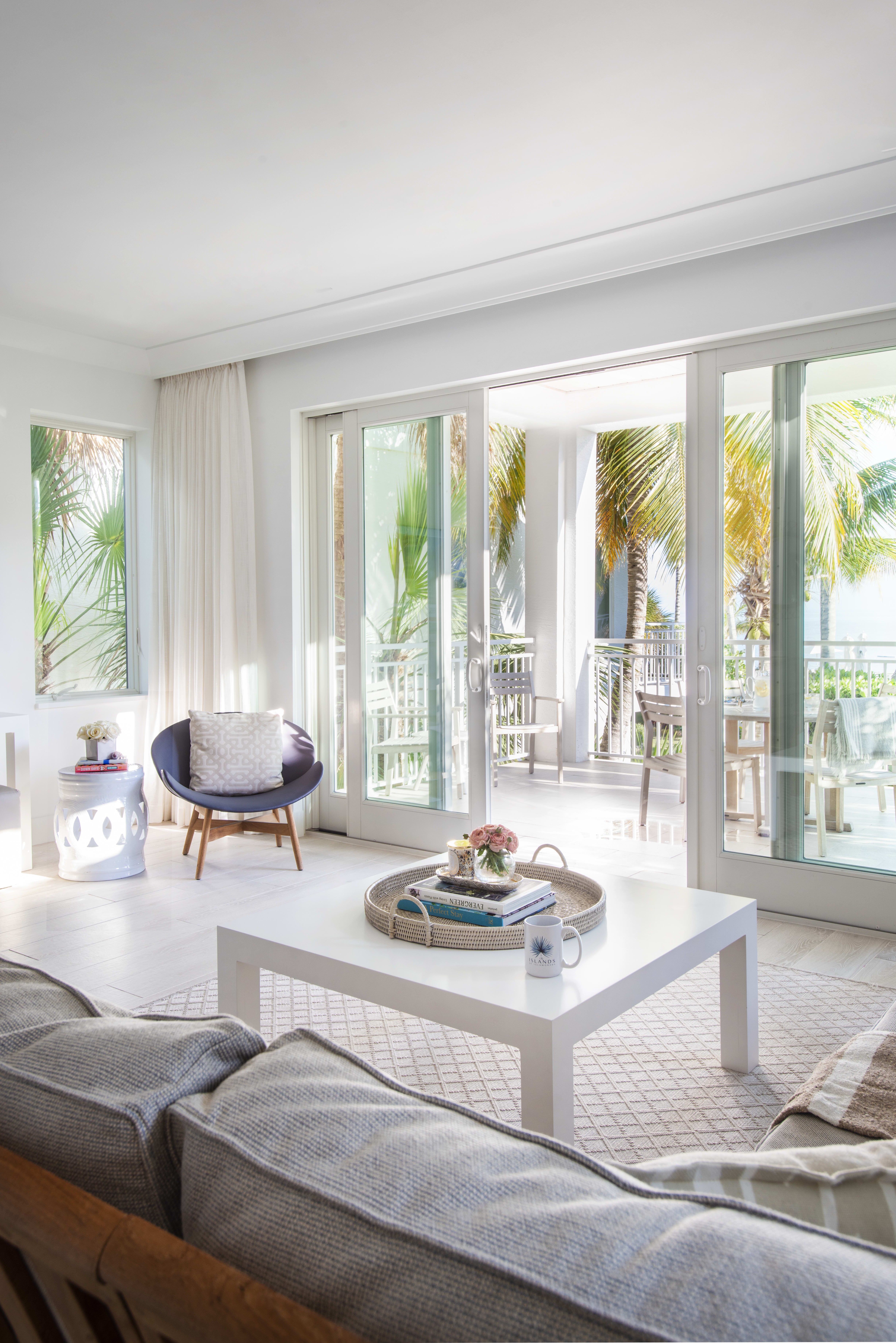 Living room of private villa in Islamorada, Florida.