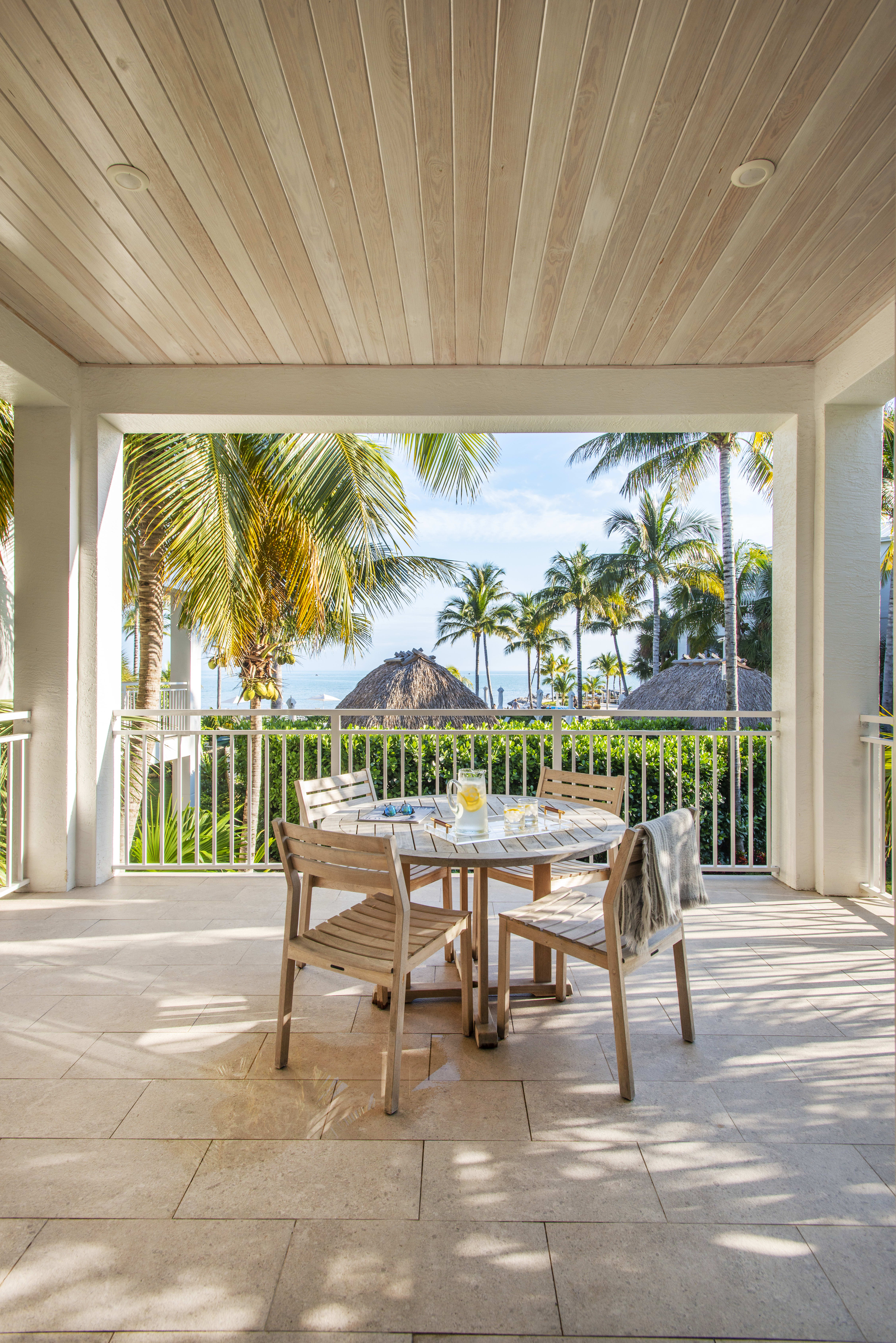 Patio of private villa in Islamorada, Florida.