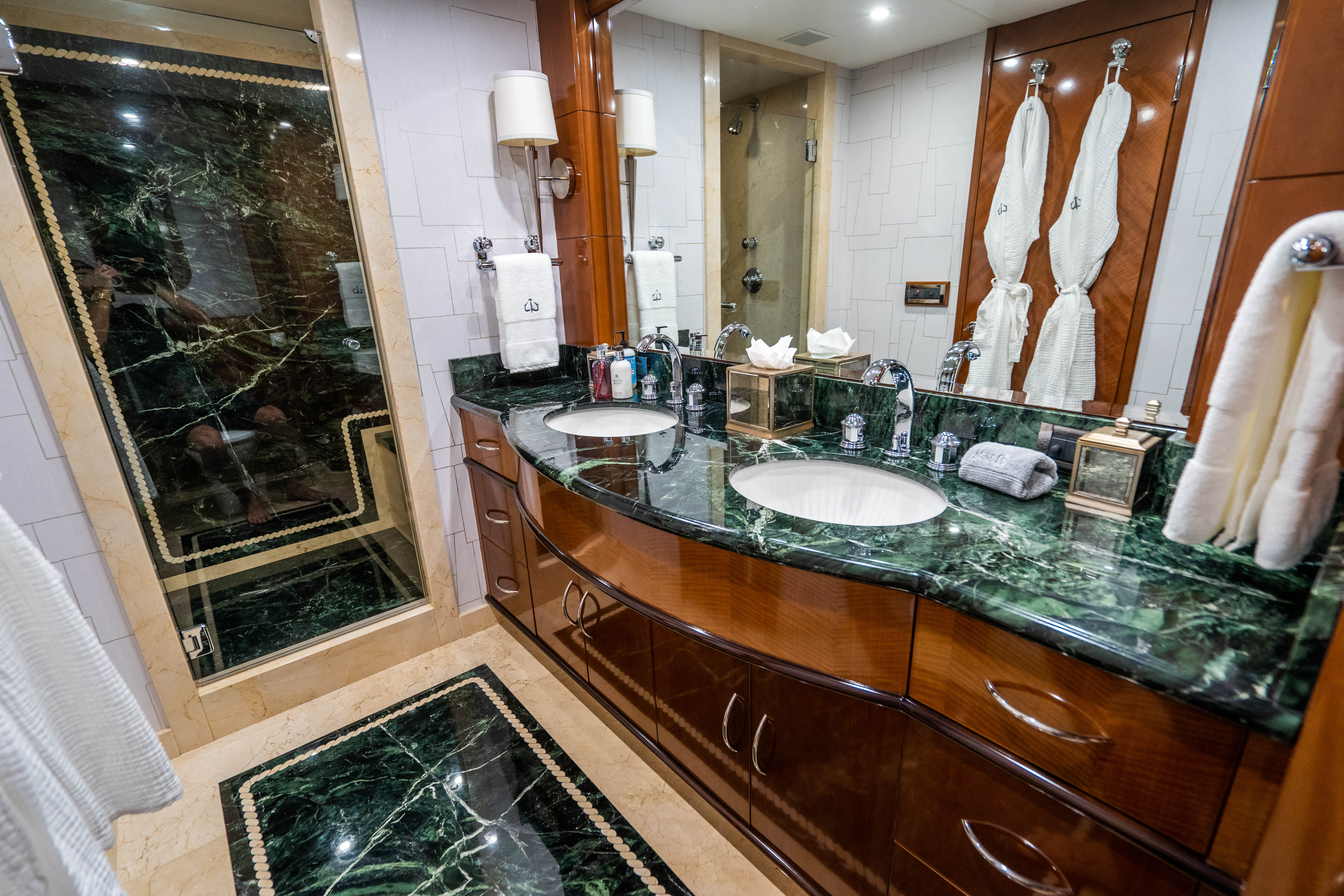 Bathroom in a luxury yacht;