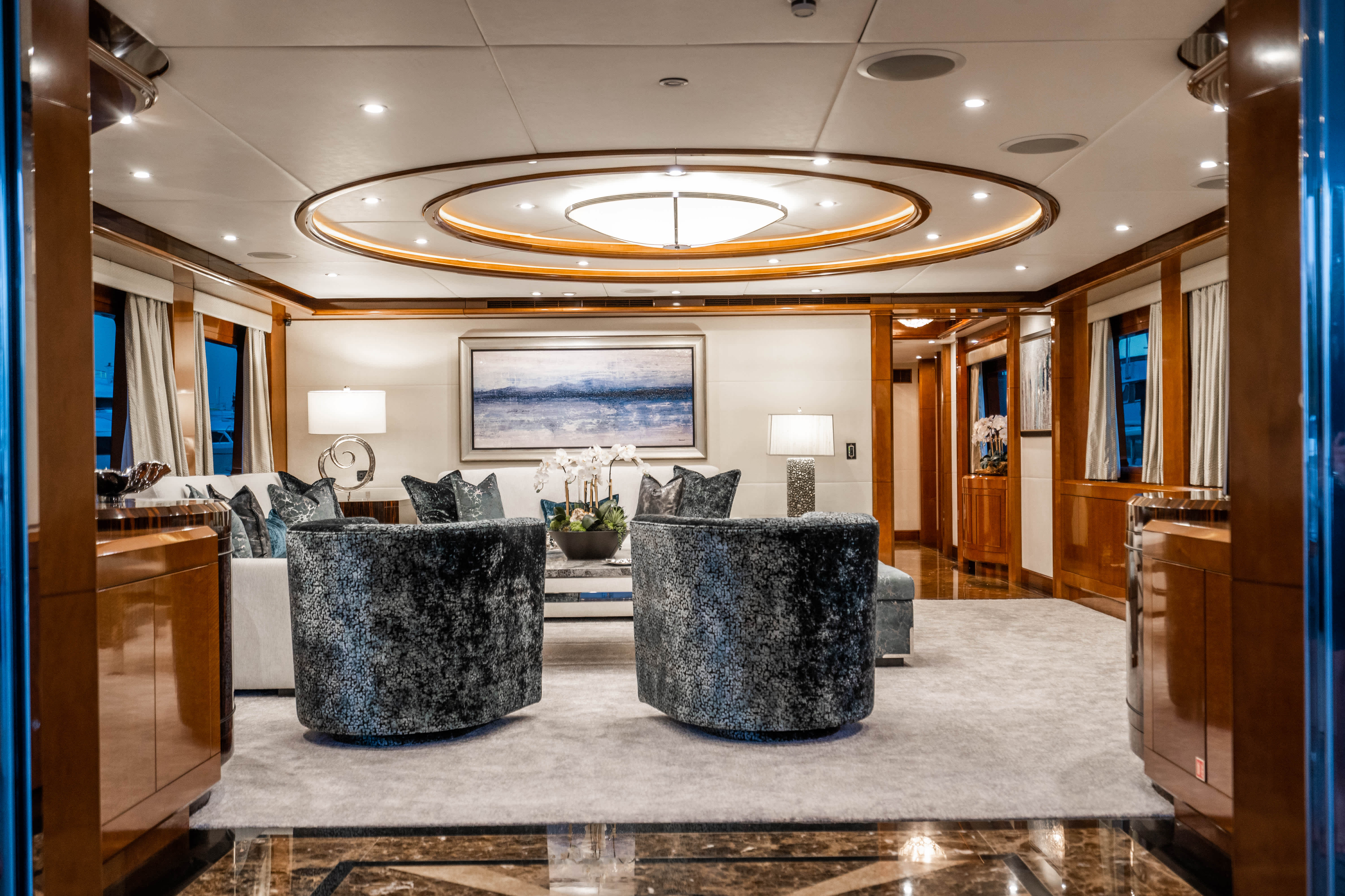 Main room in a luxury yacht.