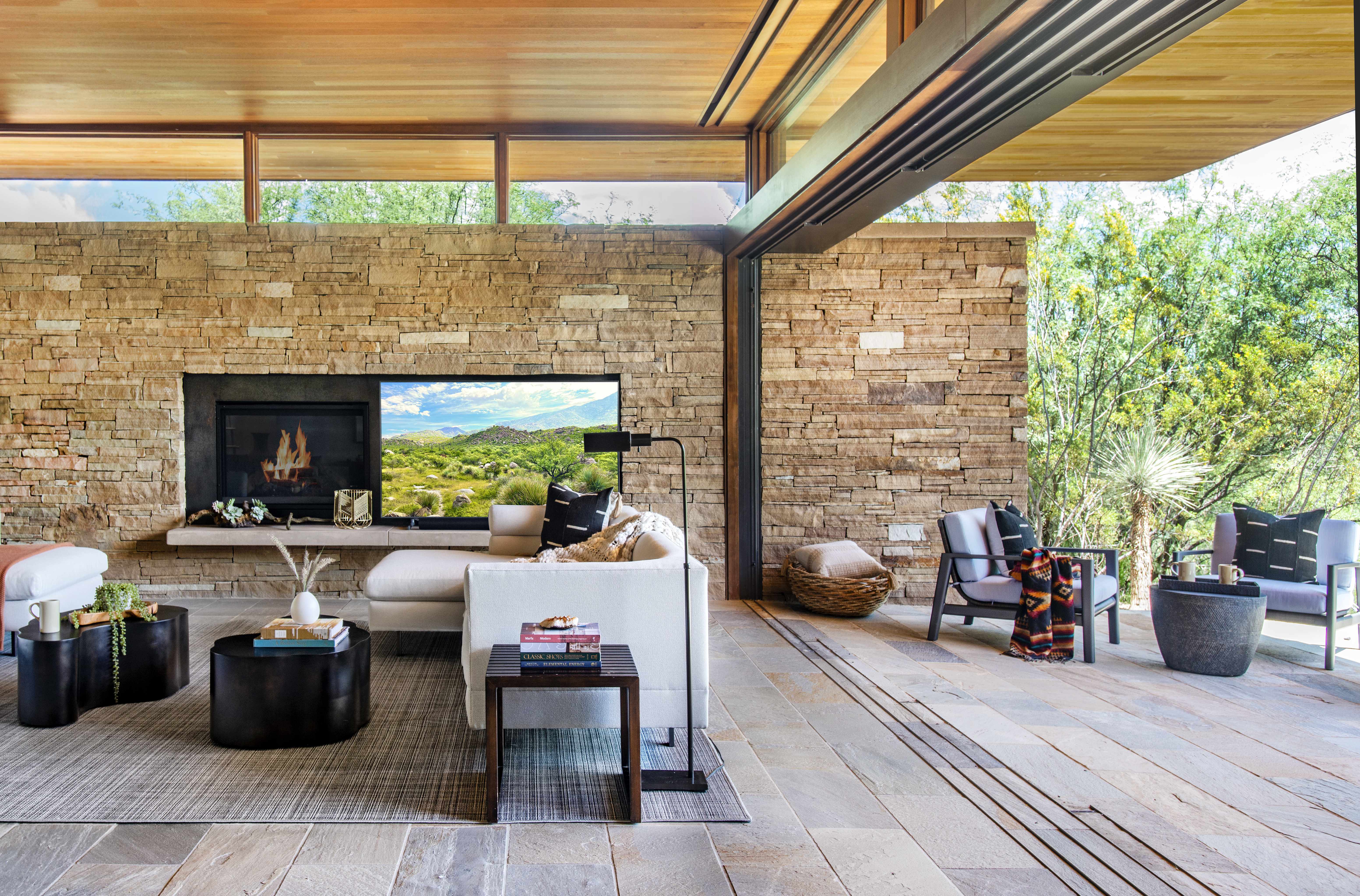 A living room in a private villa in Tuscon, Arizona.