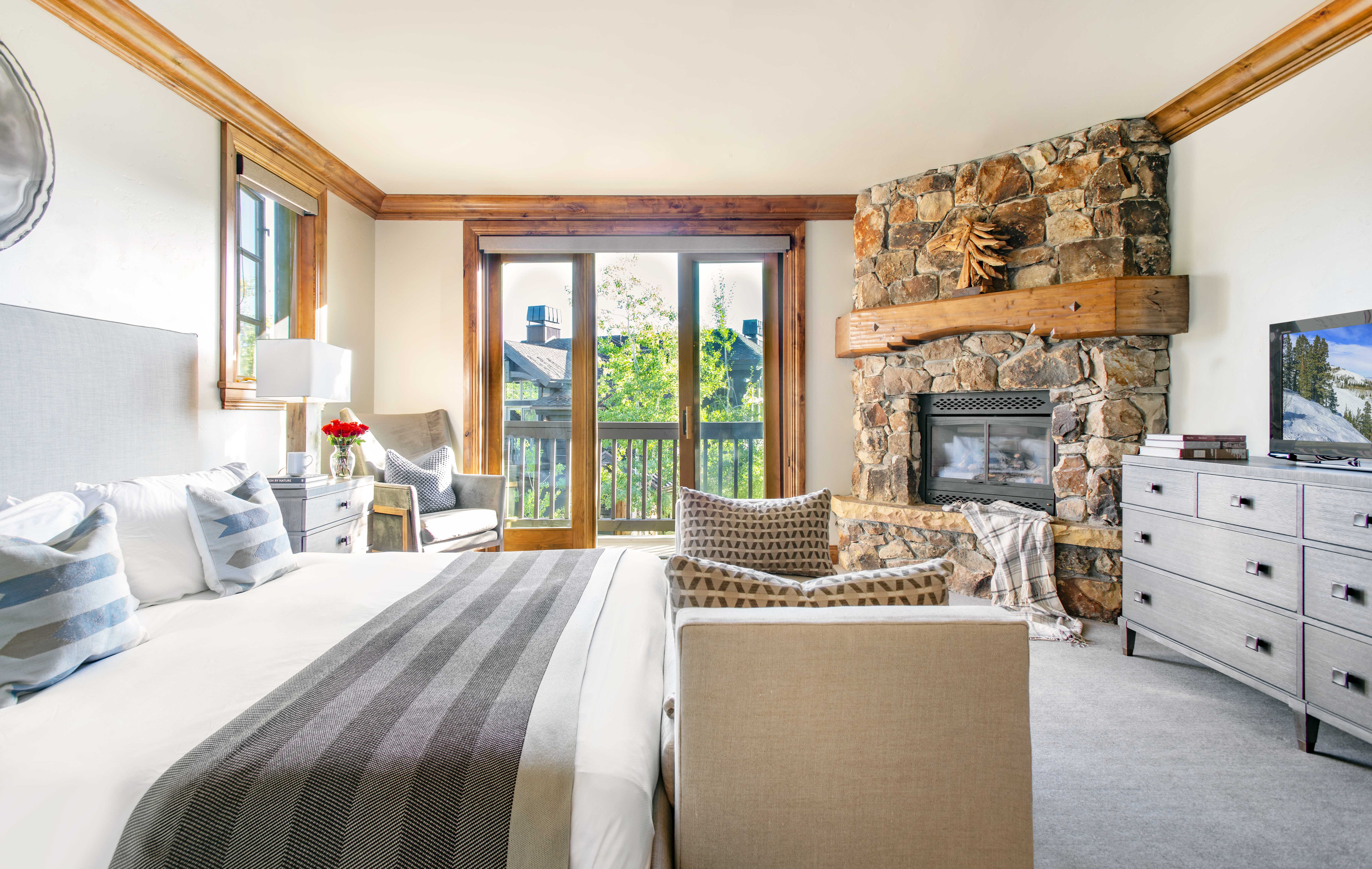 The bedroom of a private home in Deer Valley, Utah.