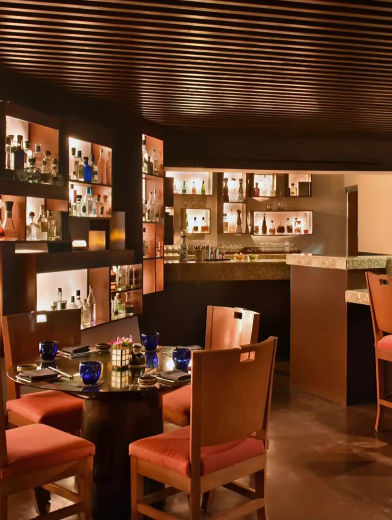 Agave Azul restaurant in Riviera Maya, featuring a Baja-inspired setting with Asian influences.