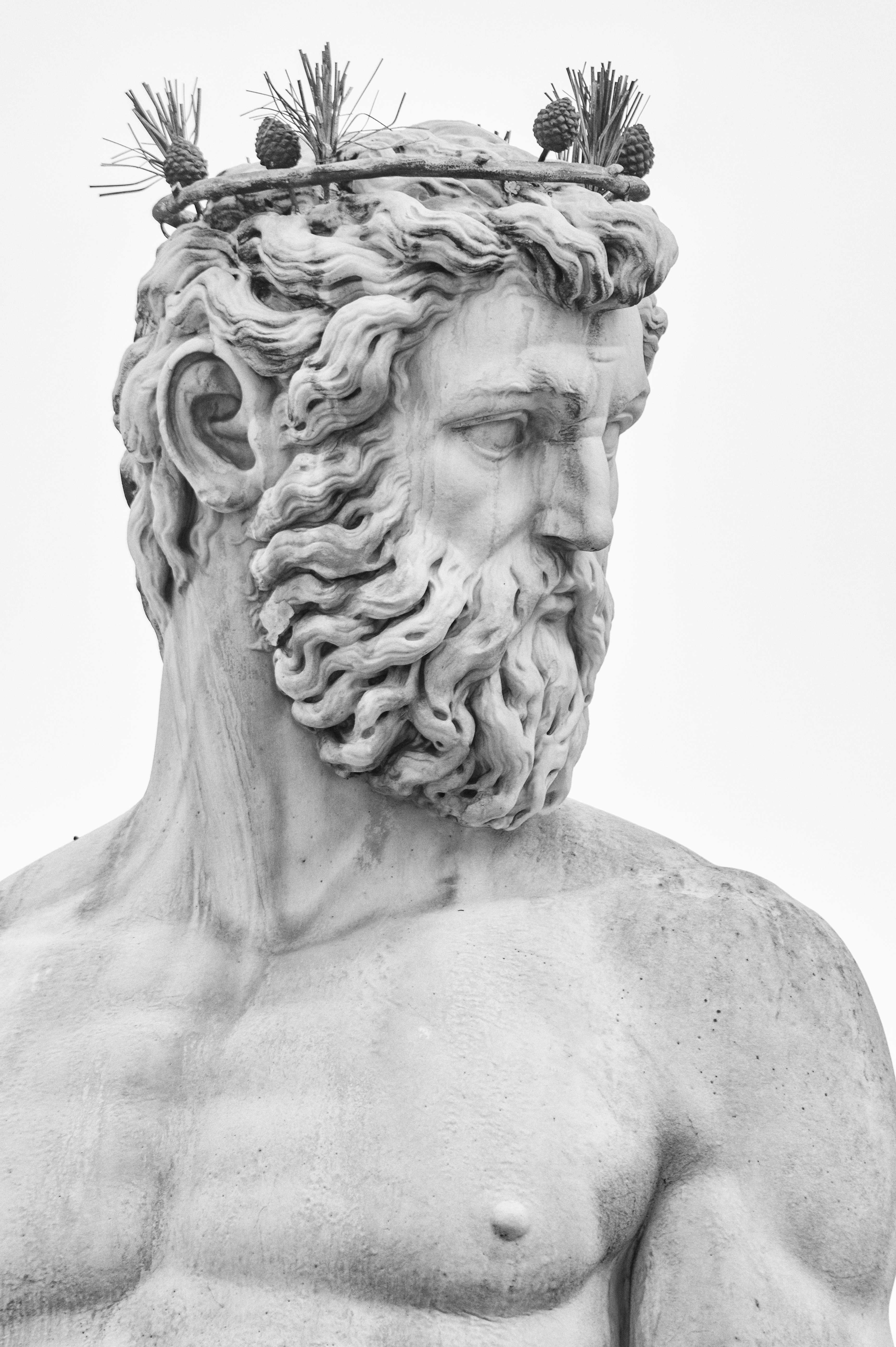 Marble statue of Neptune in Piazza della Signoria in Florence, Italy
