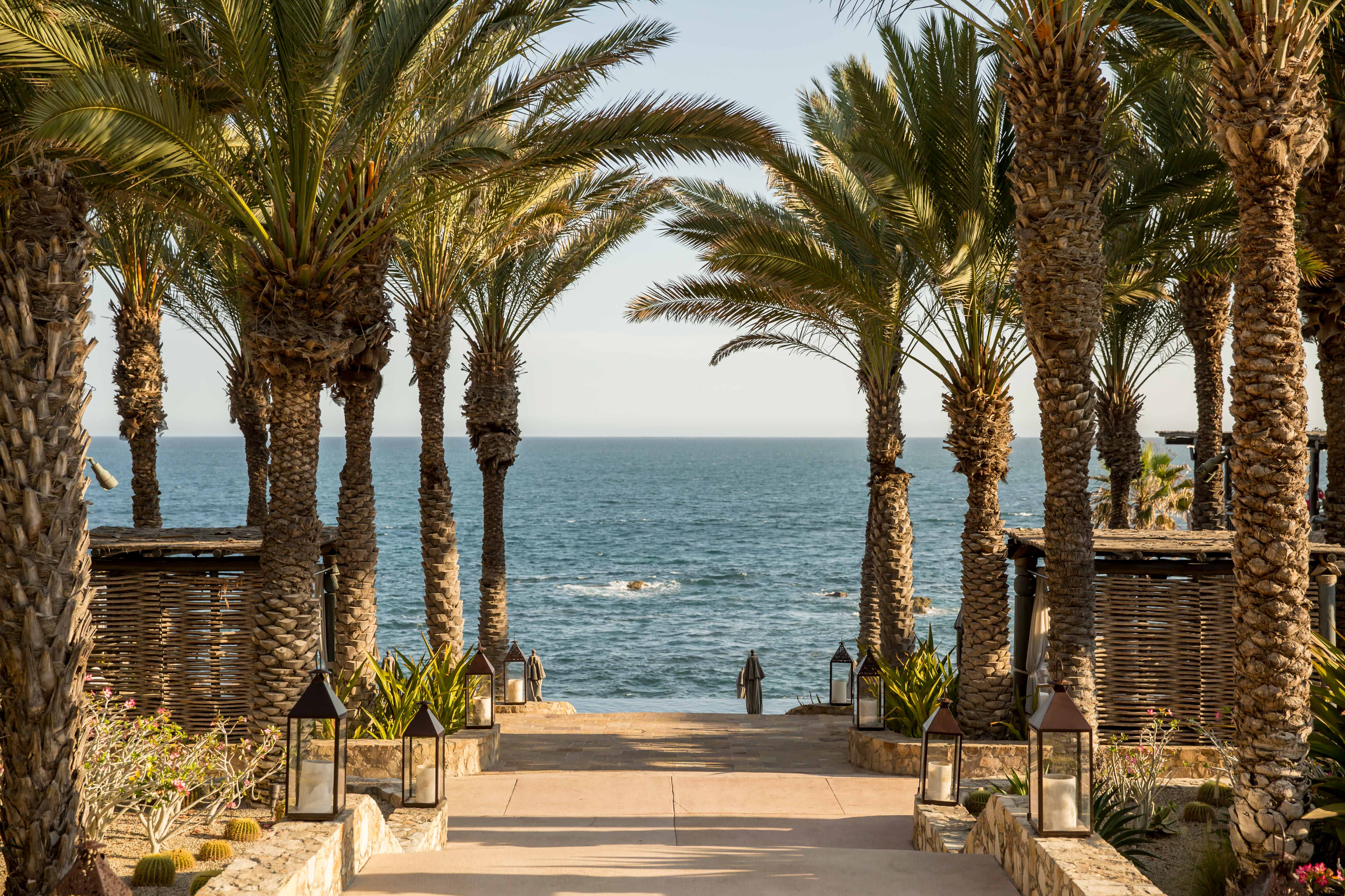 Walkway leading the beach in Los Cabos, Mexico