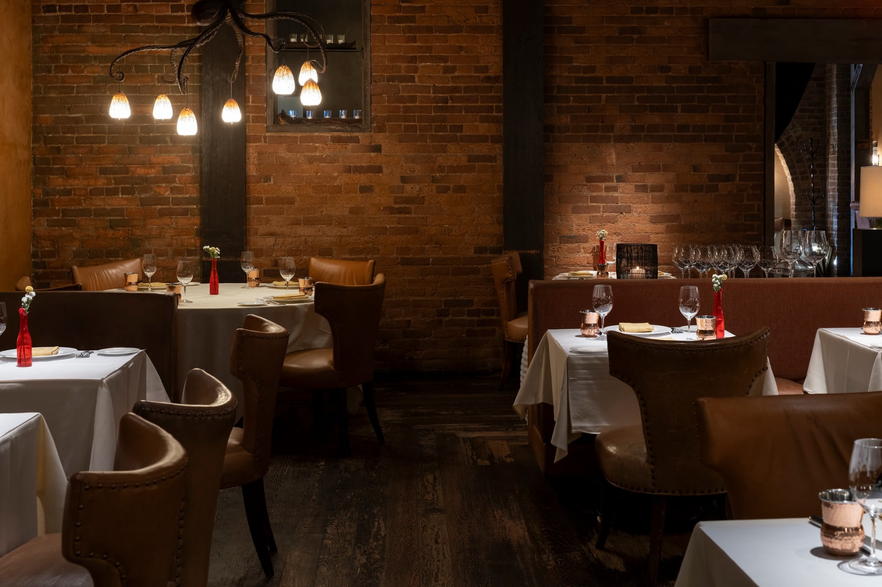 Elegant dining room interior at Bottega restaurant in Napa Valley