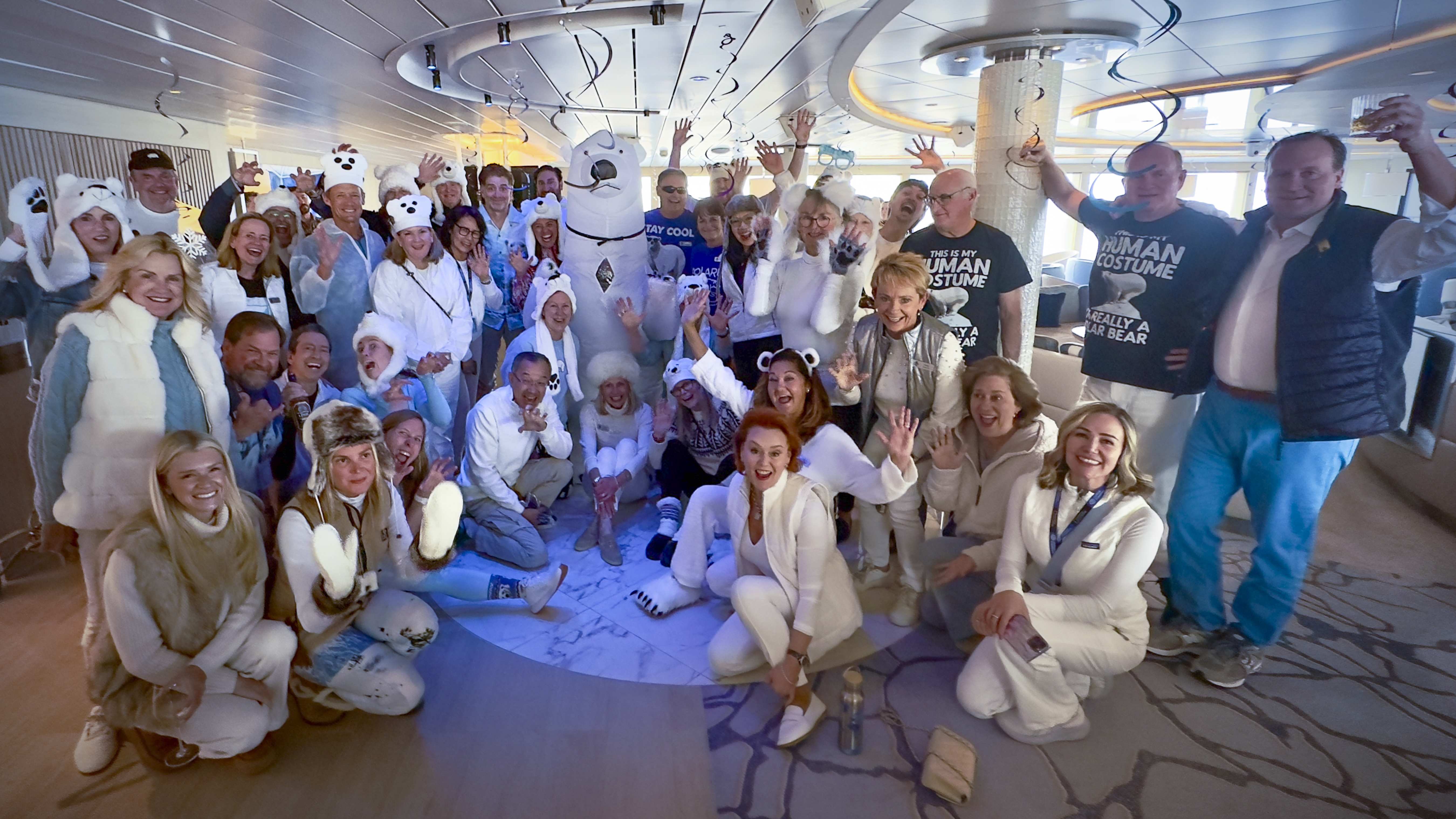 A group of Exclusive Resorts' Members aboard the National Geographic Resolution on their Arctic Journey.